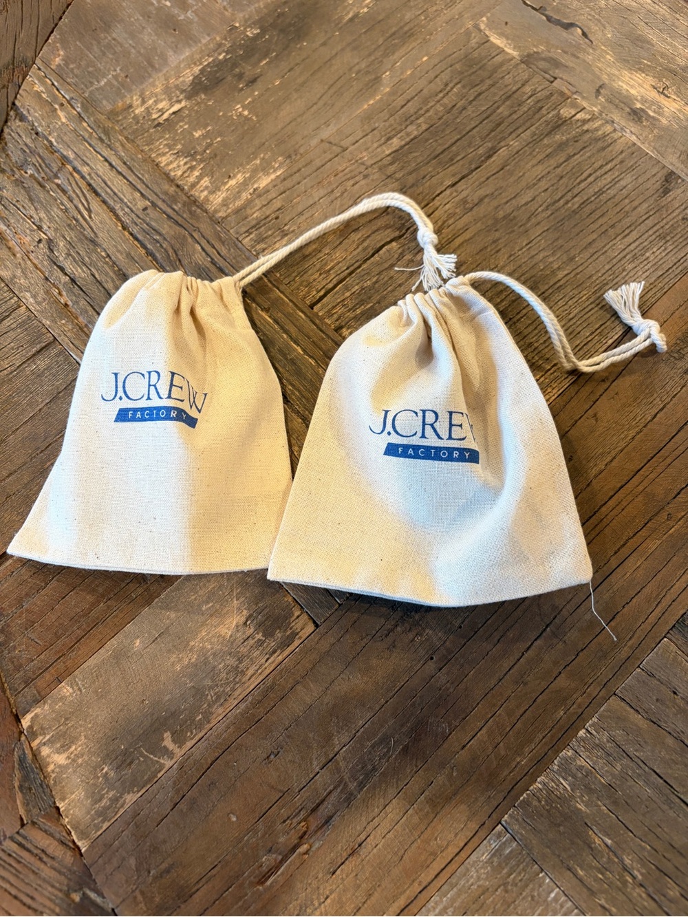 J. Crew Factory OS Cream Cotton Drawstring Jewelry Pouch Storage Dust Bag Lot